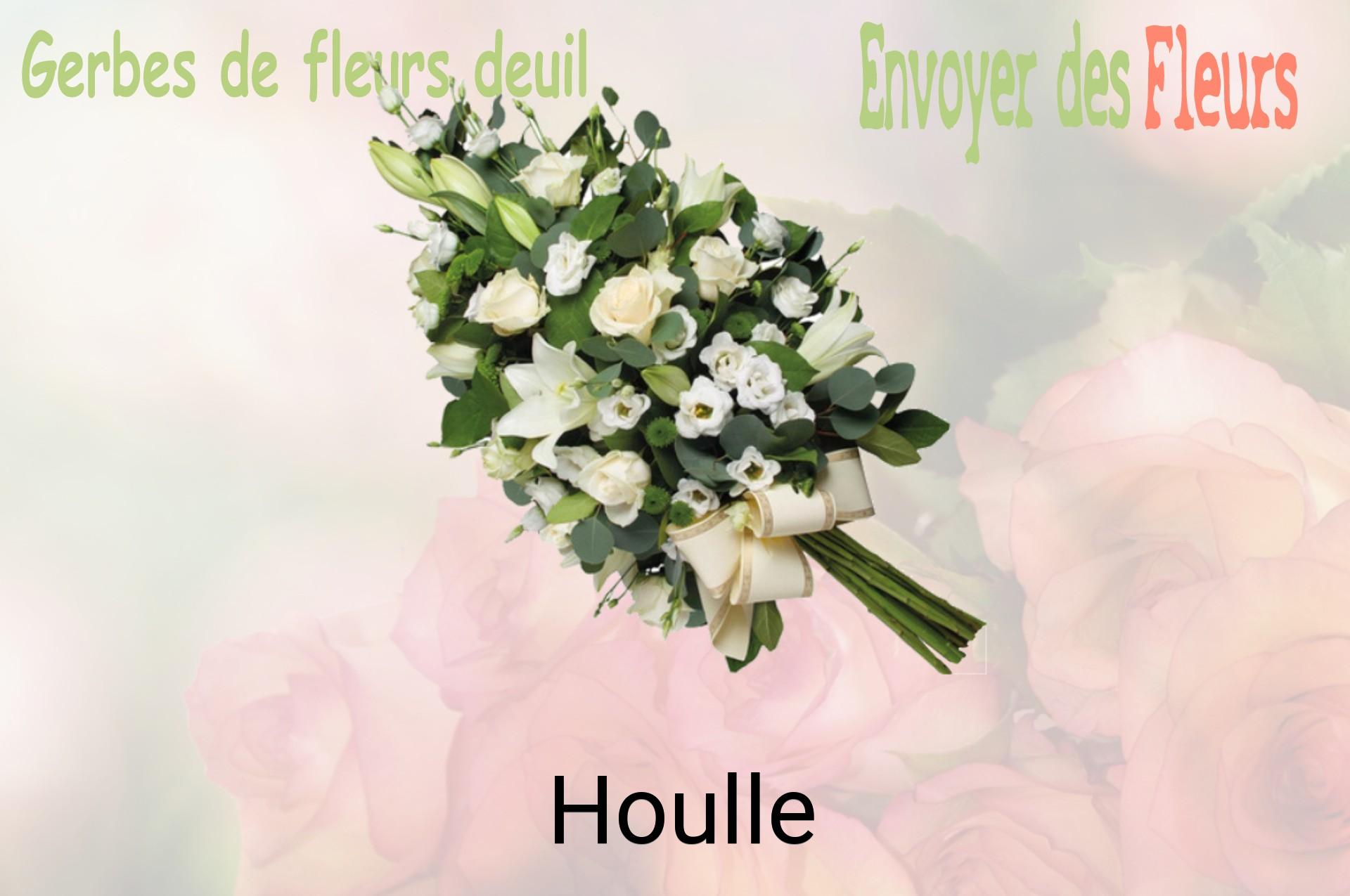 Gerbe de fleurs de deuil livrée à Houlle